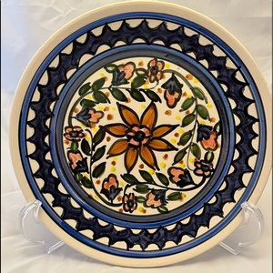 Beautiful Hand-painted Plate, Israeli Pottery, Signed on Back by Artist